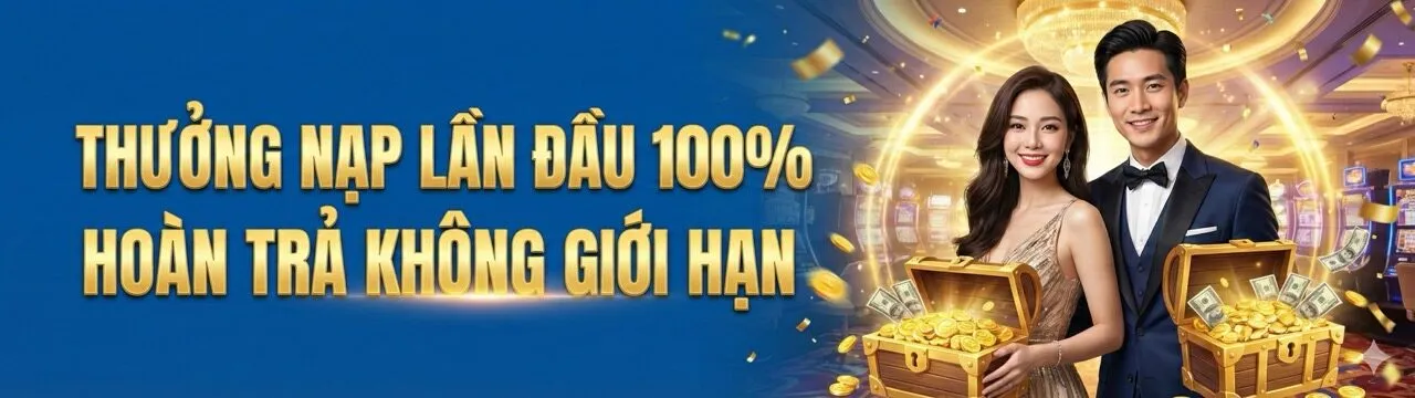 Thưởng nạp lần đầu 100%, hoàn trả không giới hạn